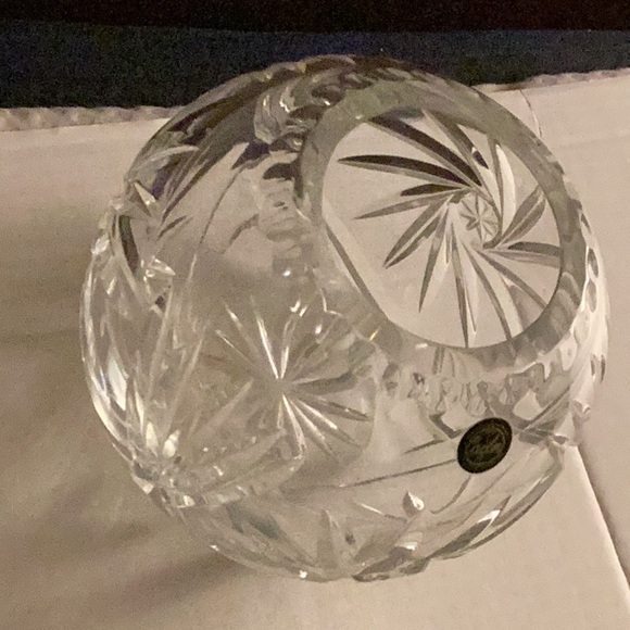 Lead Crystal Rose Bowl by Cazlor, Handmade, 24% Hand Cut Lead Crystal Rose Bowl - Picture 4 of 9